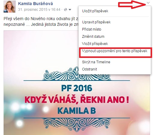 vypnout upozornění