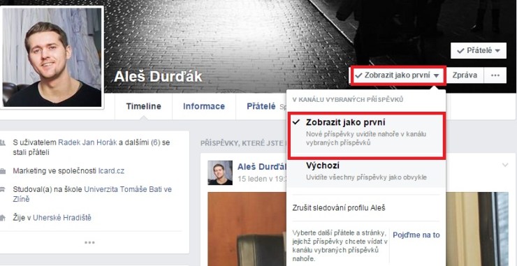 zapnout upozornění